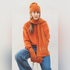 Uniqlo x Anya Hindmarch Orange Wool Blend Scarf PreppyCozy Academia Whimsigoth